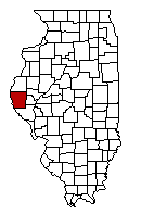 Map of Illinois showing Adams County